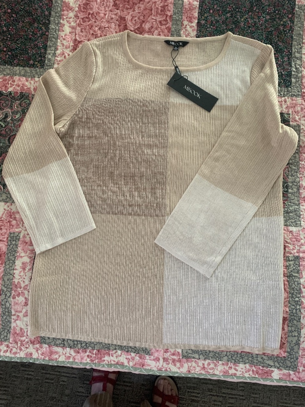 NWT MISOOK Colorblock Knit Sweater XL